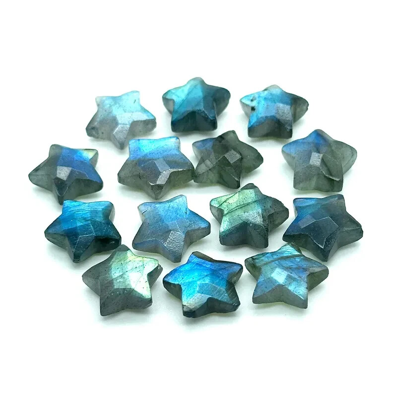 5 PCS Blue Flashy Labradorite Star Shape Beads, Labradorite Star Shape 12mm