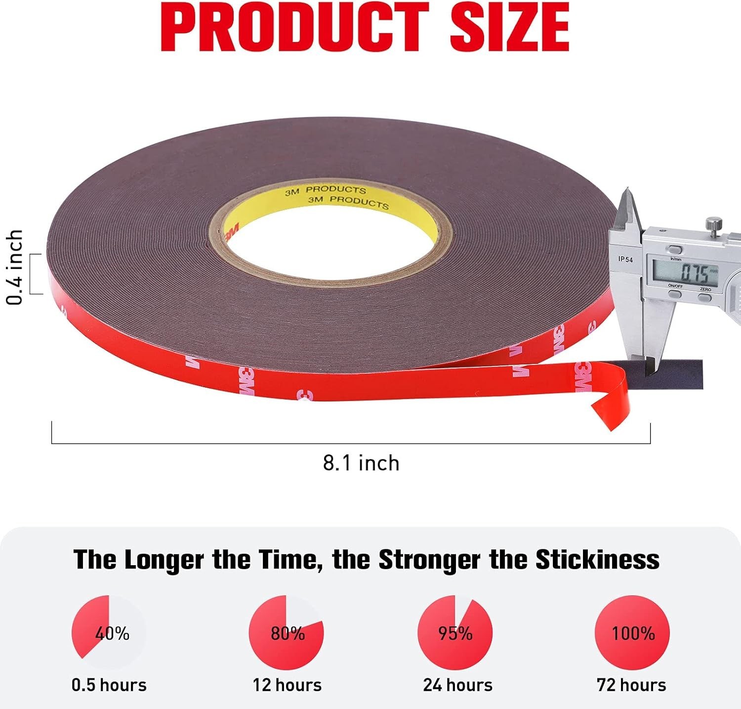 Hitlights Double Sided Tape Heavy Duty 100FT, Waterproof Strong Mounting Adhesiv