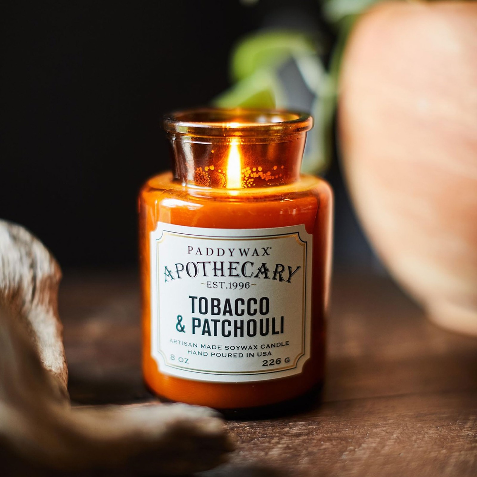Paddywax Artisan Apothecary Scented 8 Ounce (Pack of 1), Tobacco & Patchouli