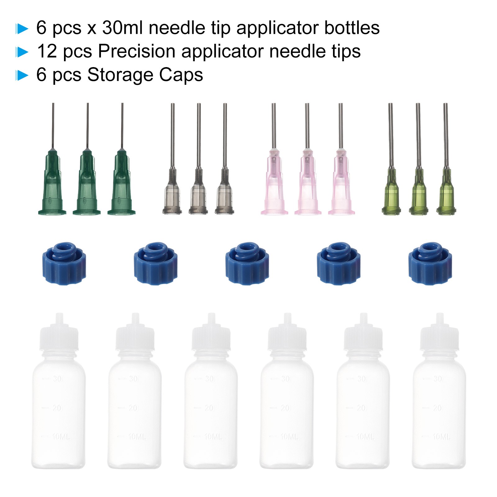 6Pcs 30ml Precision Applicator Bottle DIY Needle Tip