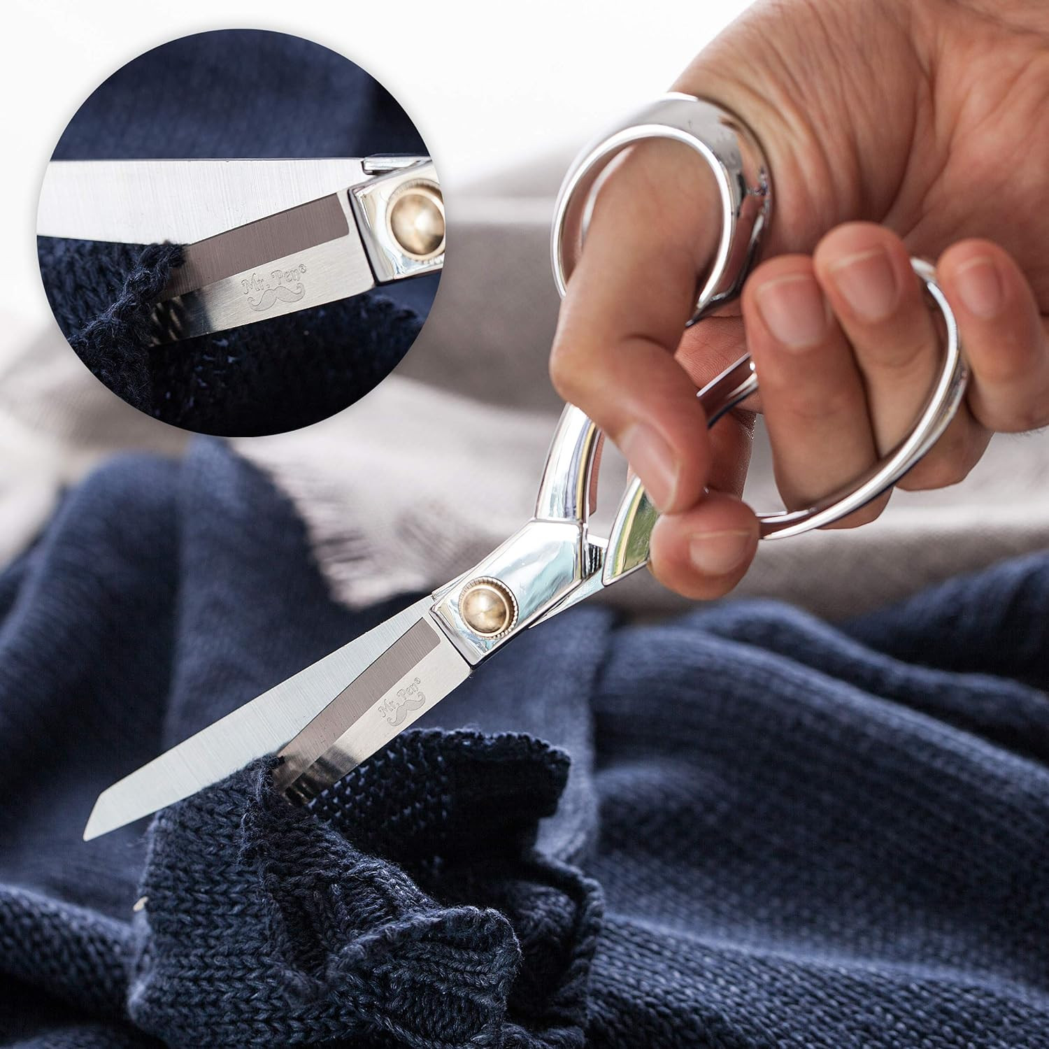Mr. Pen Metal Scissors, 8 Inch, Carbon Steel, Heavy Duty Sewing & Fabric Scissor