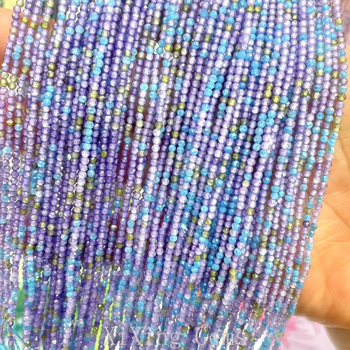 2mm Dopamine Blue Purple Faceted Mixed Natural Zircon Beads for Jewelry Making