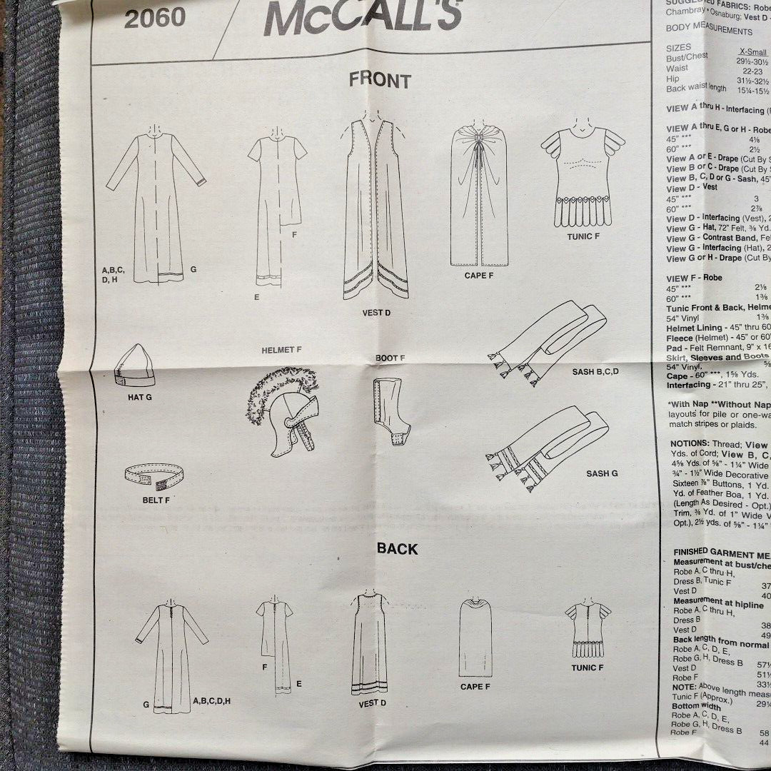 Vintage McCalls 2060 Passion Play Biblical Unisex Adult Costume Size 34-36 Uncut