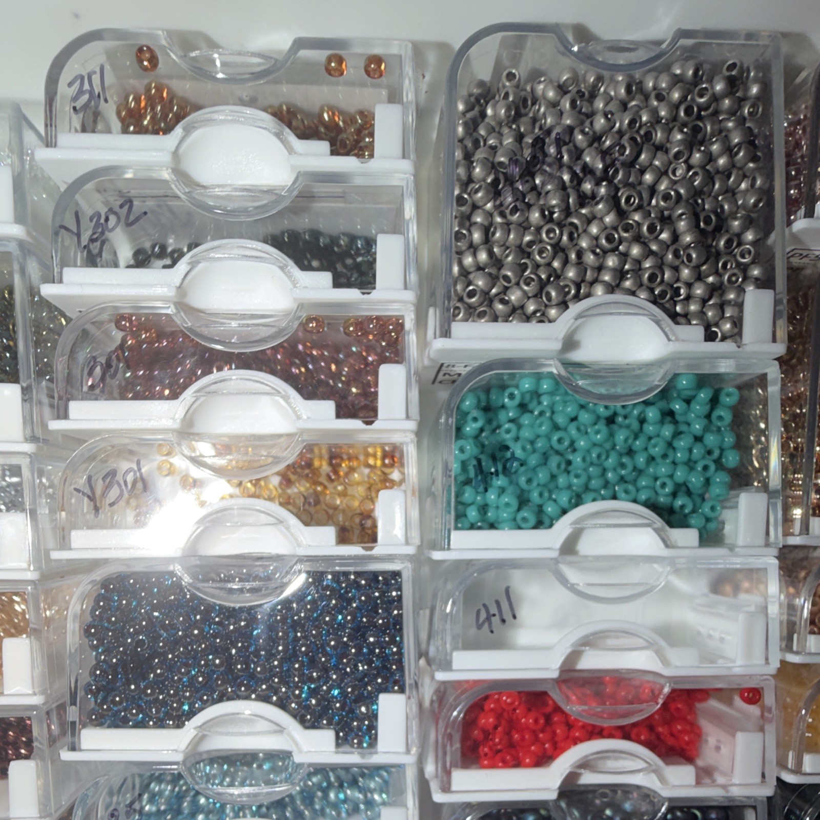 Multicolor Round Seed Beads Assortment 8/0 Storage Case with 55 Indiv. cases.