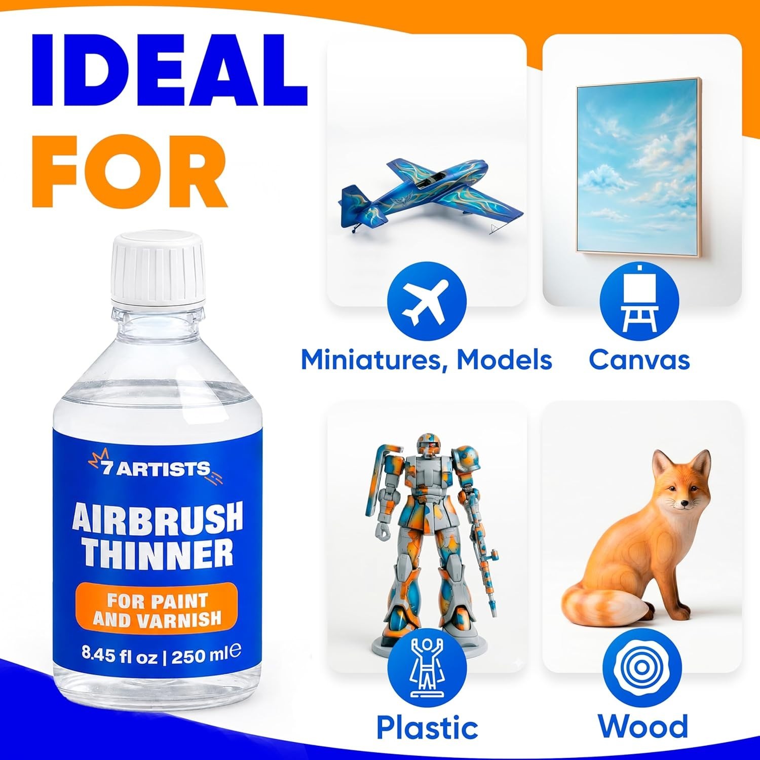 Airbrush Thinner for Acrylic Paint 8.45 fl oz (250 ml) – Water-Based Paint Reduc