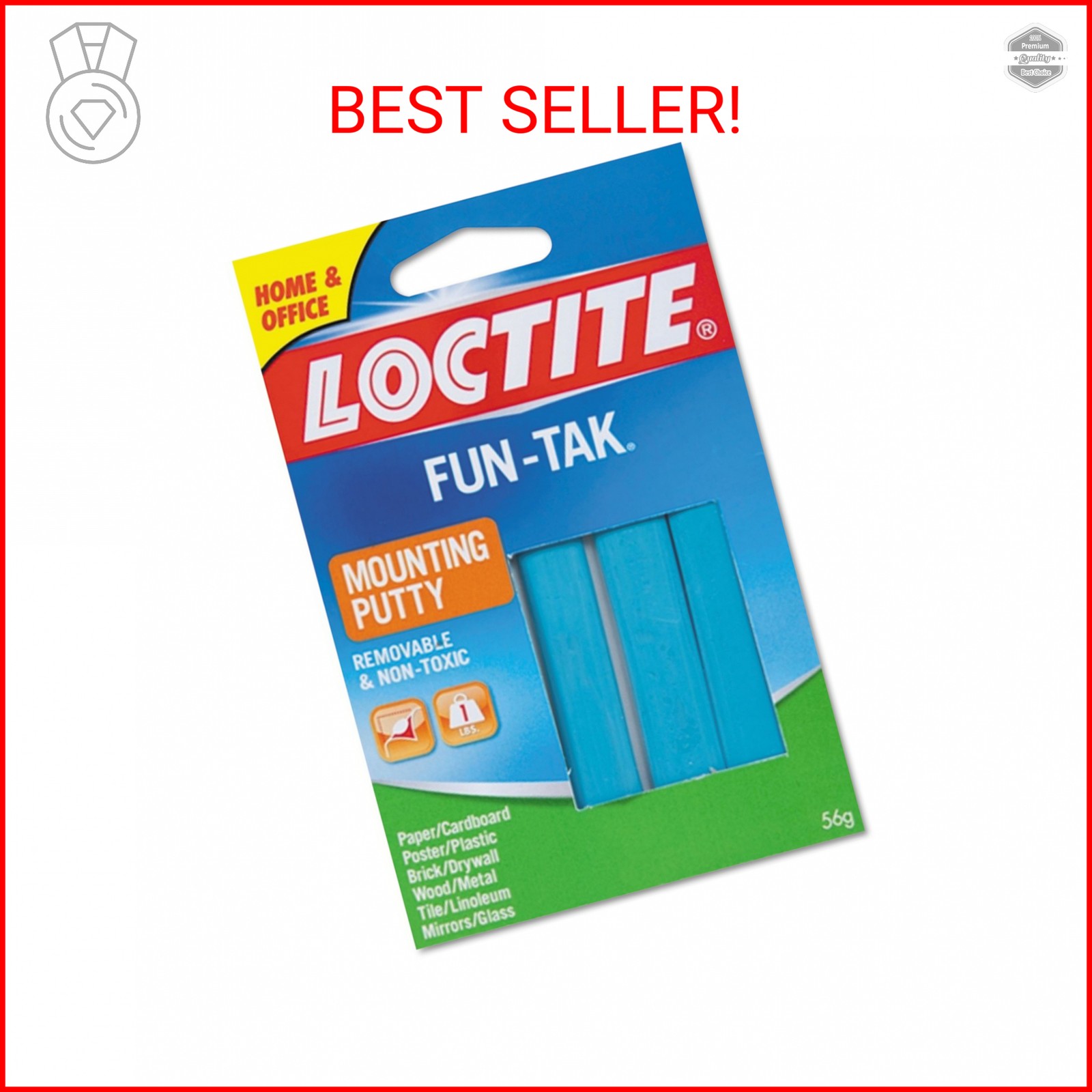 Loctite 1270884 Fun-Tak Mounting Putty, 2 oz, Blue