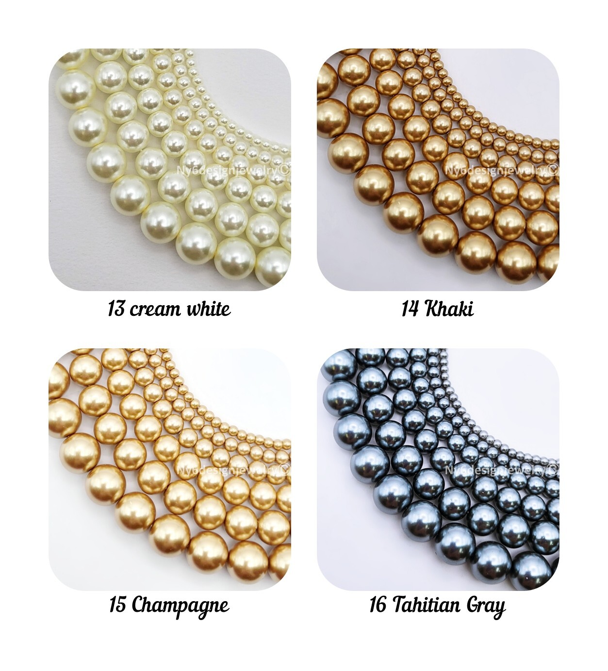 High Quality Glass Pearl Round Spacer Loose Beads 3mm 4mm 6mm 8mm 10mm 12mm 15″