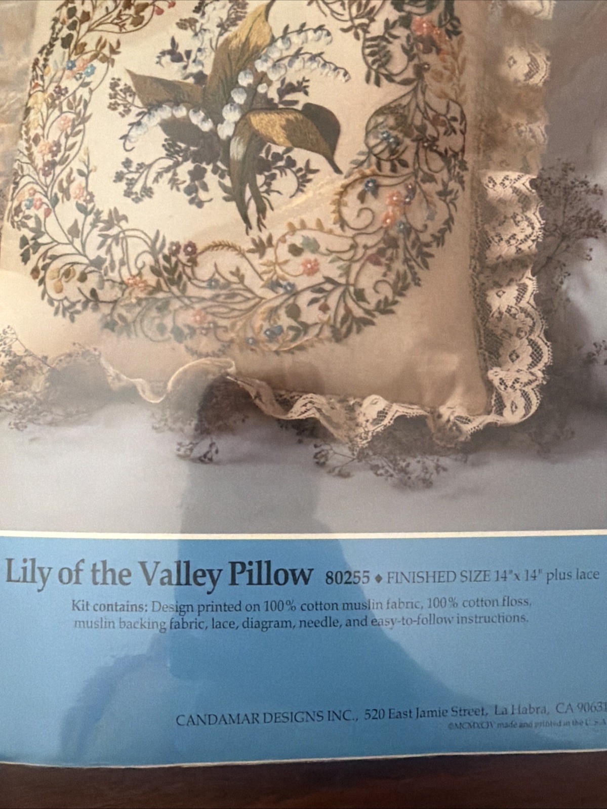 Candamar Designs Embroidery 80255 LILY OF THE VALLEY PILLOW