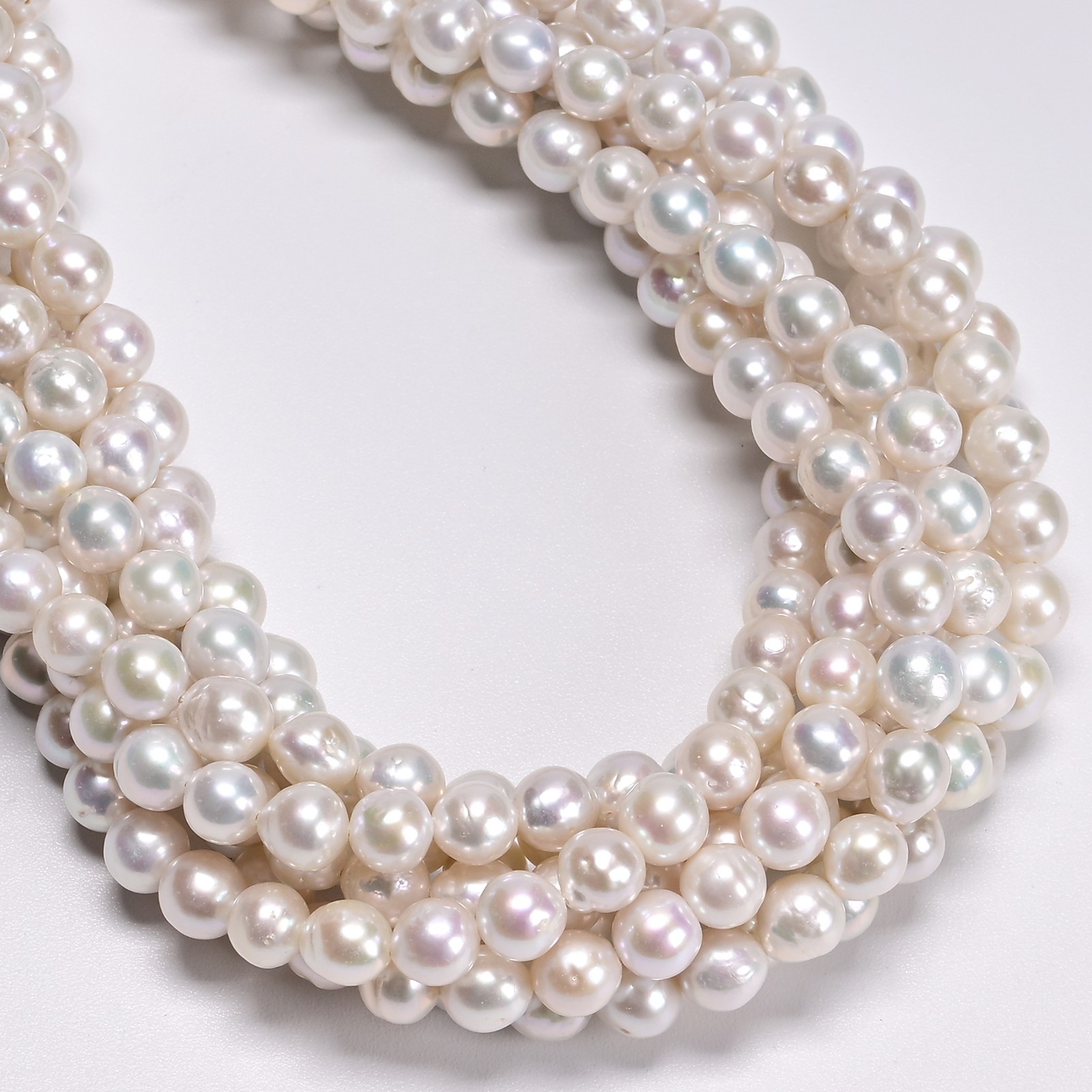 Natural White Fresh Water Pearl Baroque Drop Beads Size 8-9mm 15.5” Strand