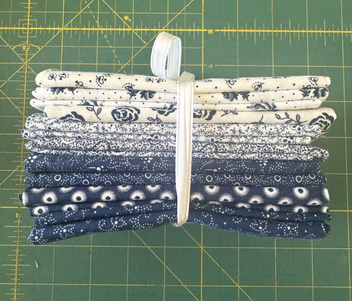 New Navy Blue and White Fat Quarter Bundle by Henry Glass ~9 pieces