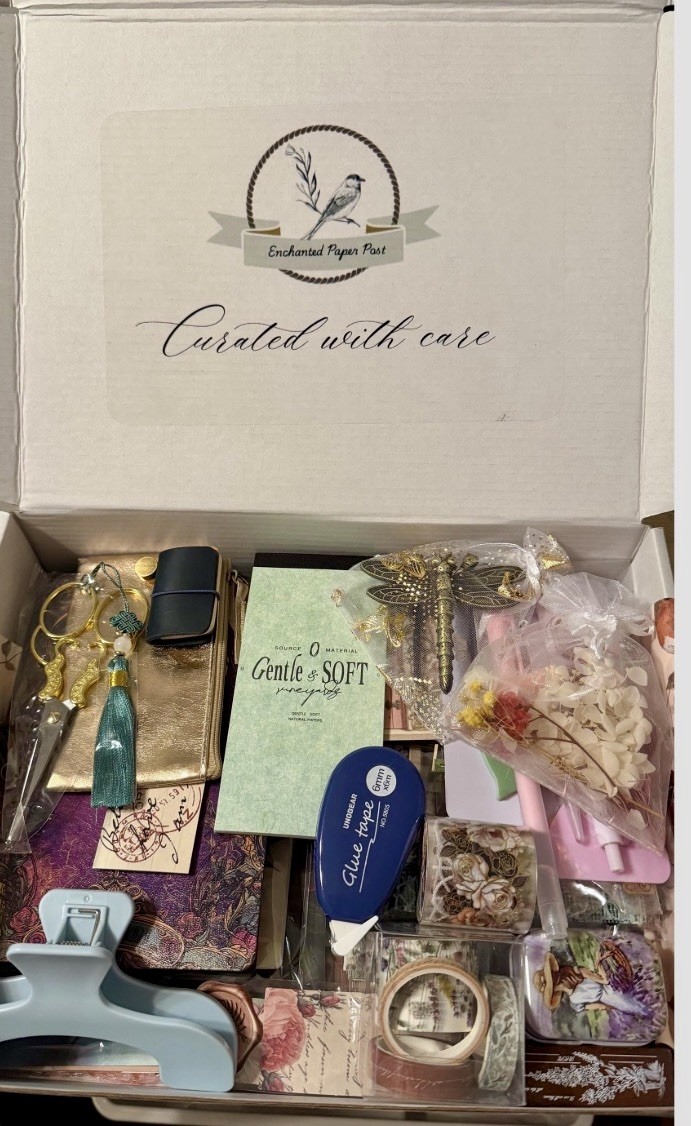 Junk Journal Kit Vintage Ephemera Box Scrapbook Paper Stickers Washi Craft