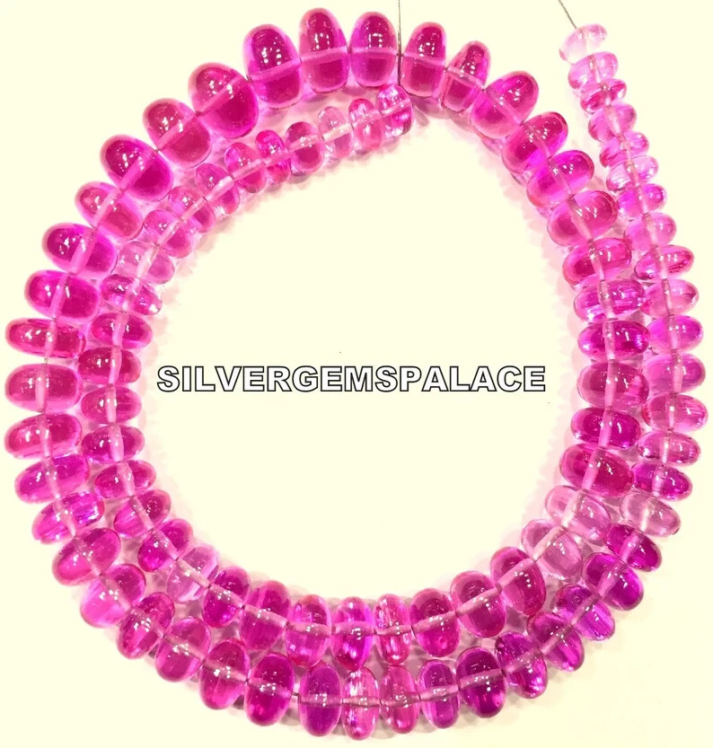 Extremely Beautiful~AAAA+ Pink Sapphire Smooth Beads Rondelle Gemstone Beads.