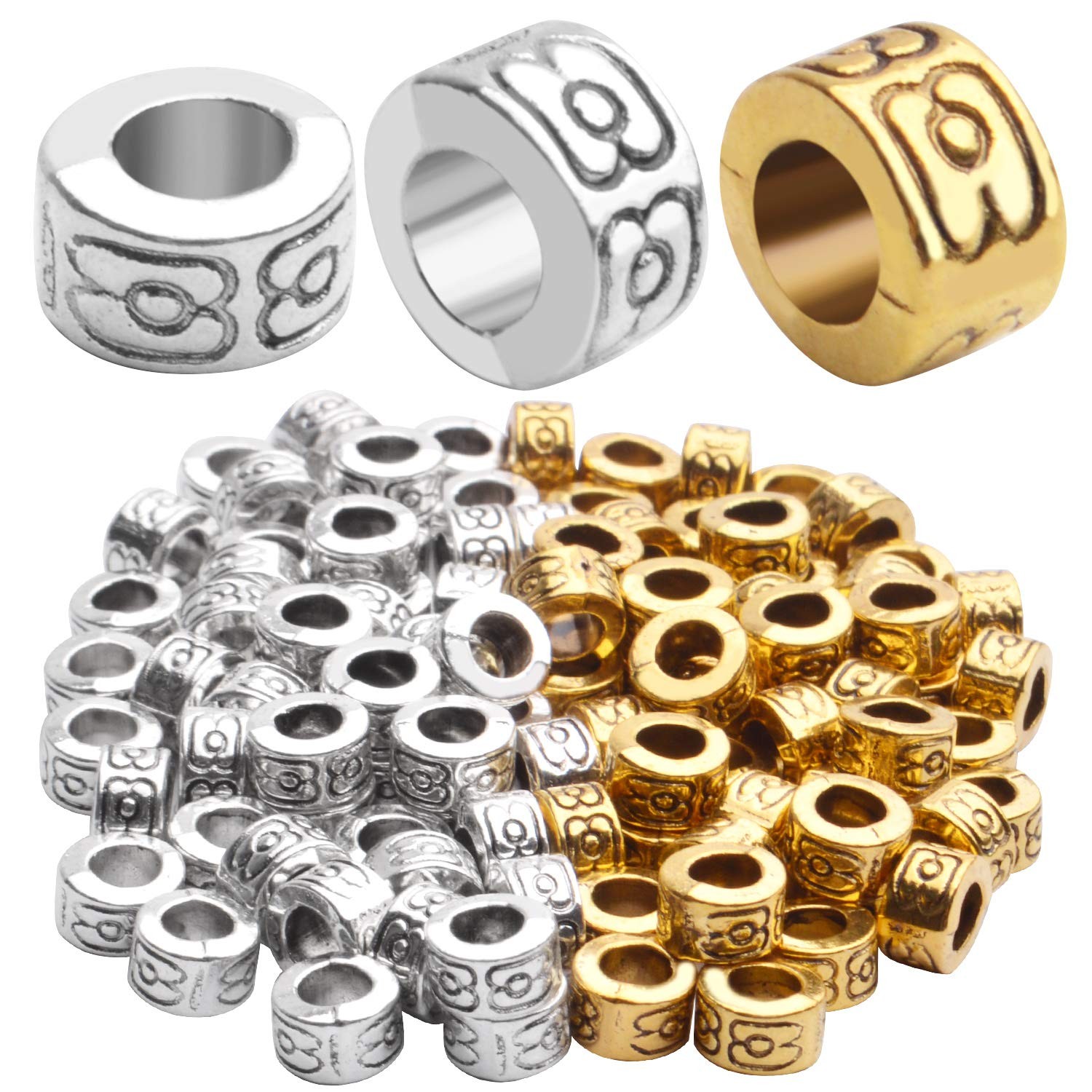 Large Hole Spacer Beads, 100pcs 6.5mm Round Rondelle Spacer Beads Large Hole …