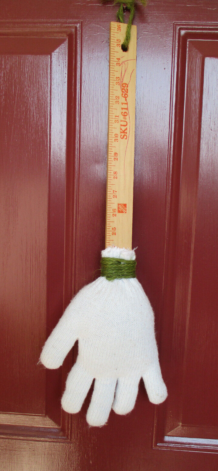 GRANDMA’S PADDLE Soft Stuffed Mitten Hand on Hanging Ruler Wall Decor 22″