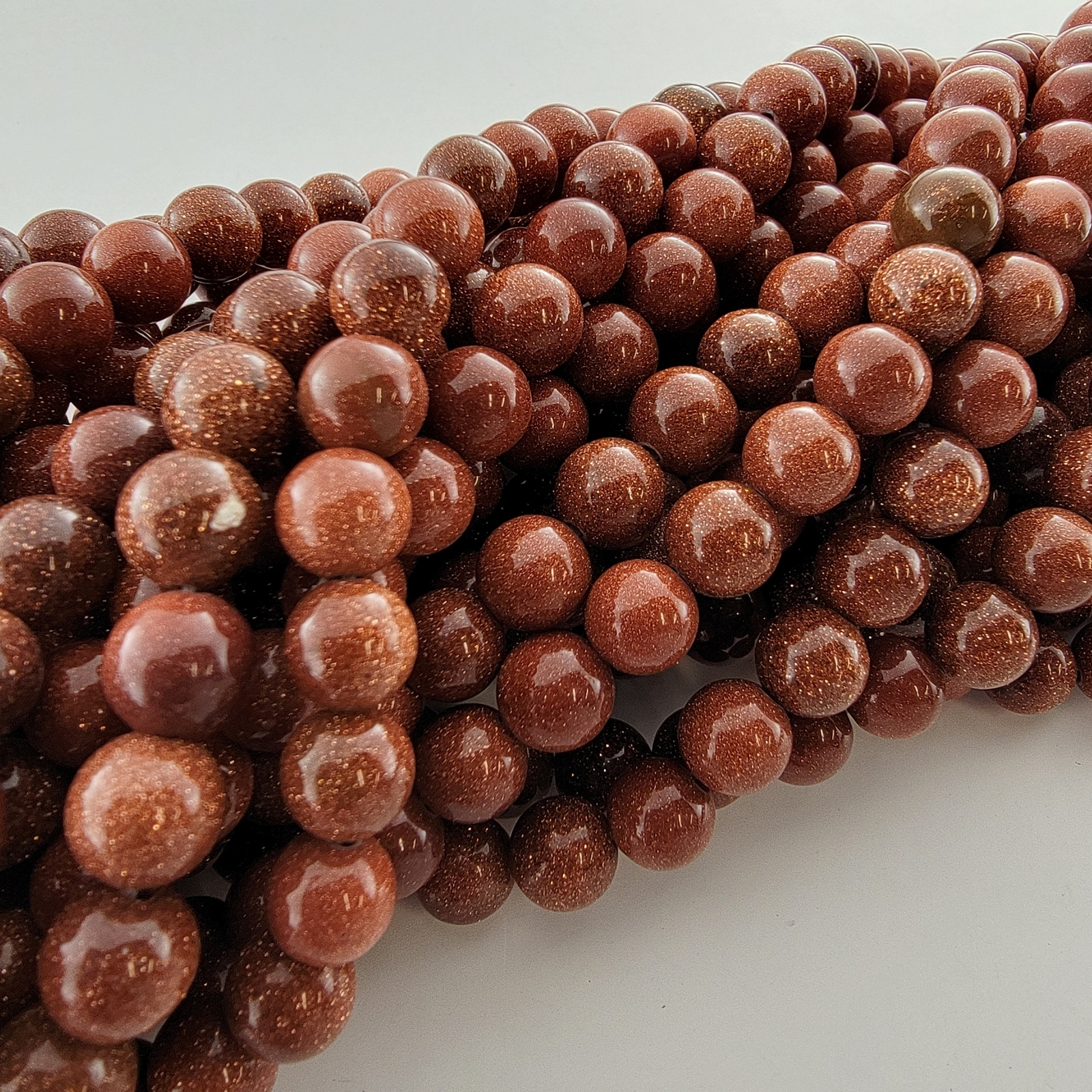Gold Sandstone Beads Goldstone Smooth Round Beads 6mm 8mm 10mm