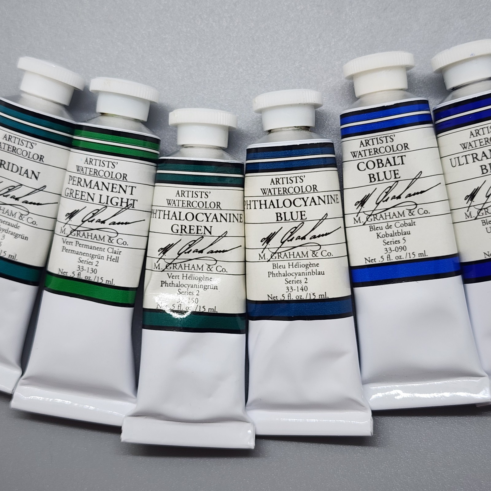 x6 M. Graham Artists Watercolor 15ml Tubes* – Phthalocyanine Blue Green Viridian