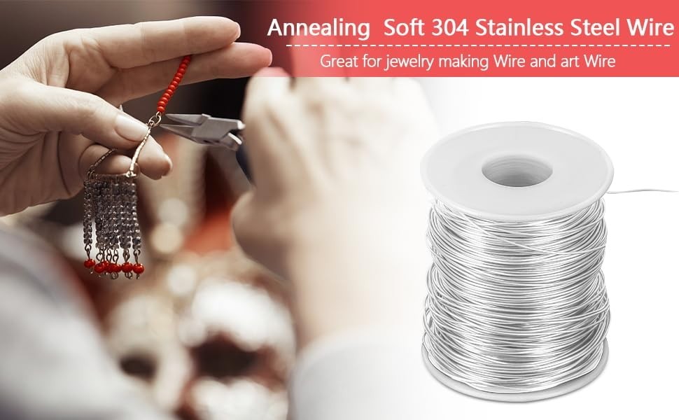 18 Gauge (1 mm) 304 Stainless Steel Wire 100 Ft for Bailing Wire Sculpting Wire