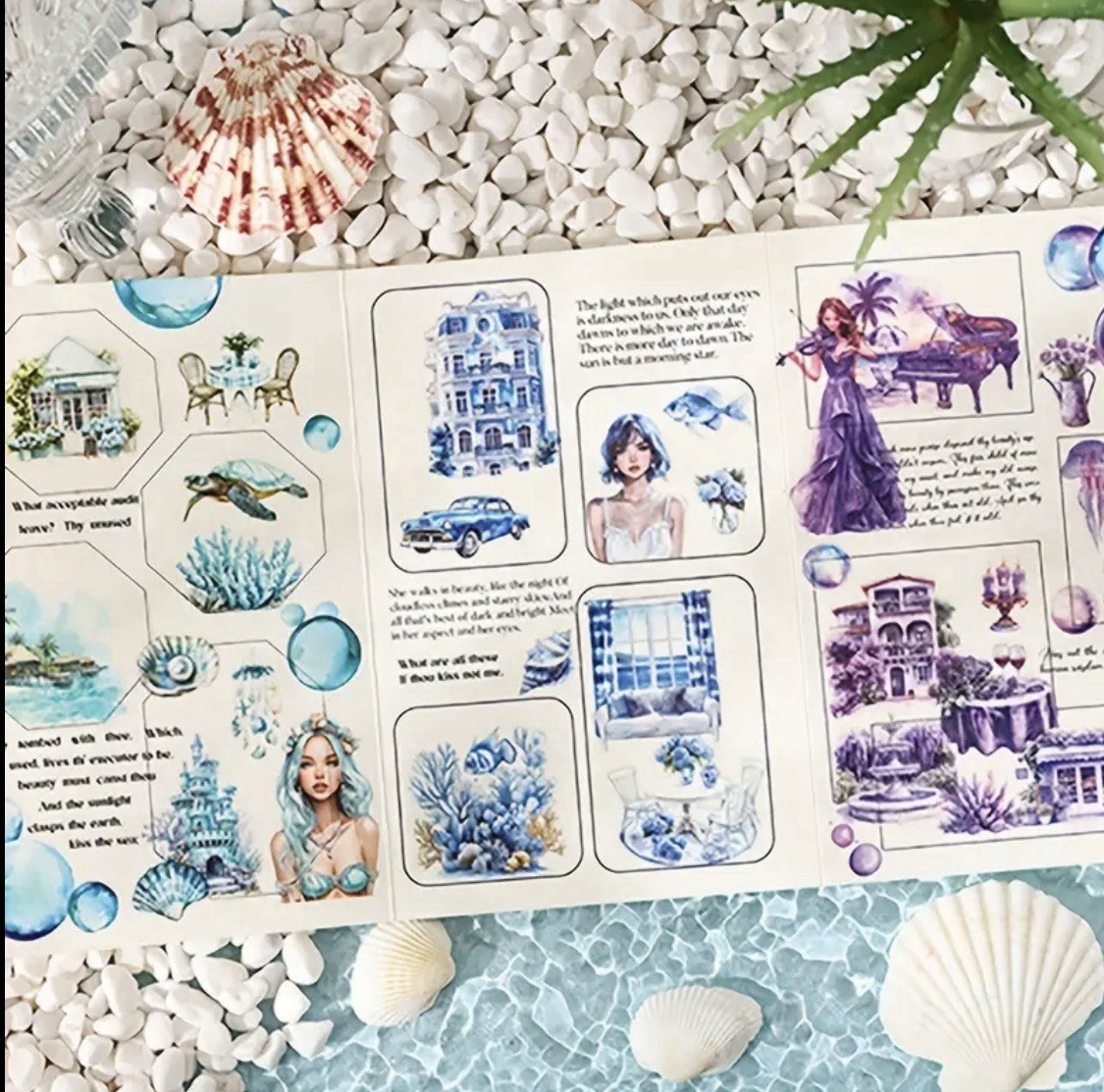 10 Sheets Summer Aesthetic Stickers- 4-5 Stickers Per Sheet- DIY Crafts **