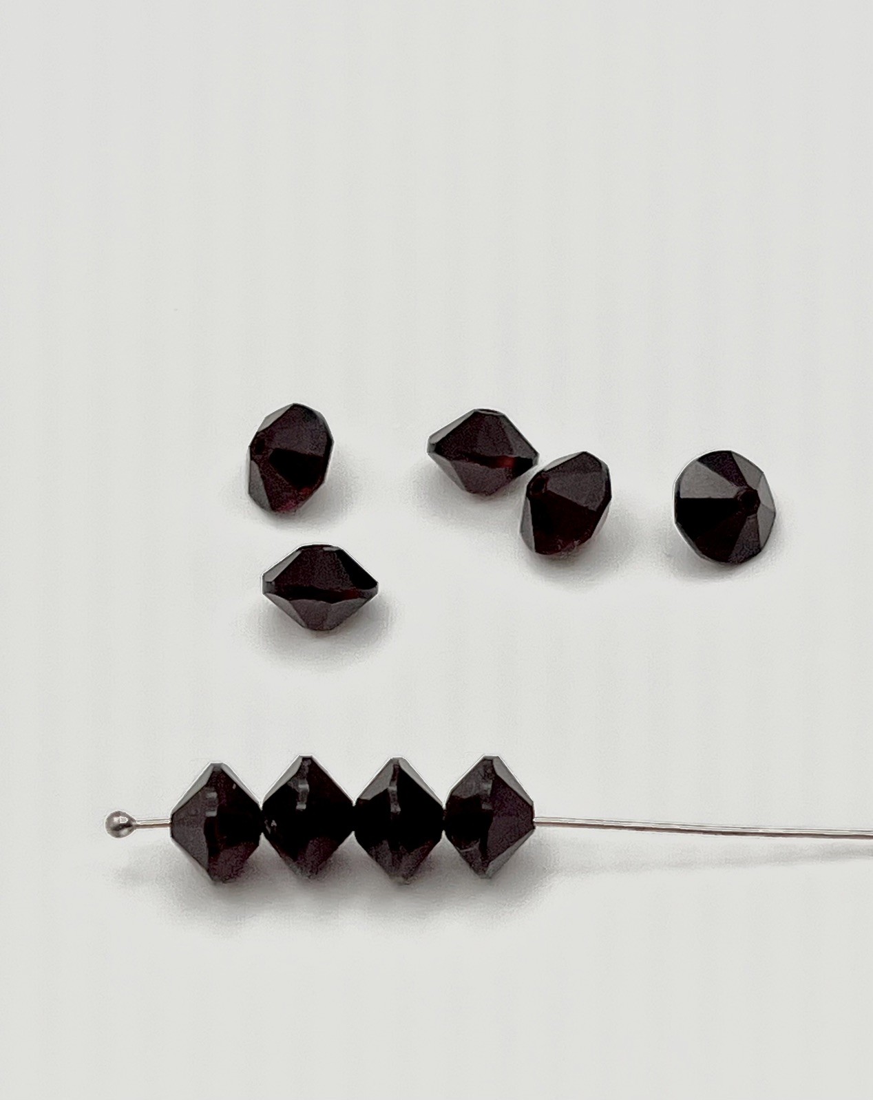 Factory Pack Vintage Swarovski Crystal Siam 7mm Flat Bicone 5307 Beads; 144pcs