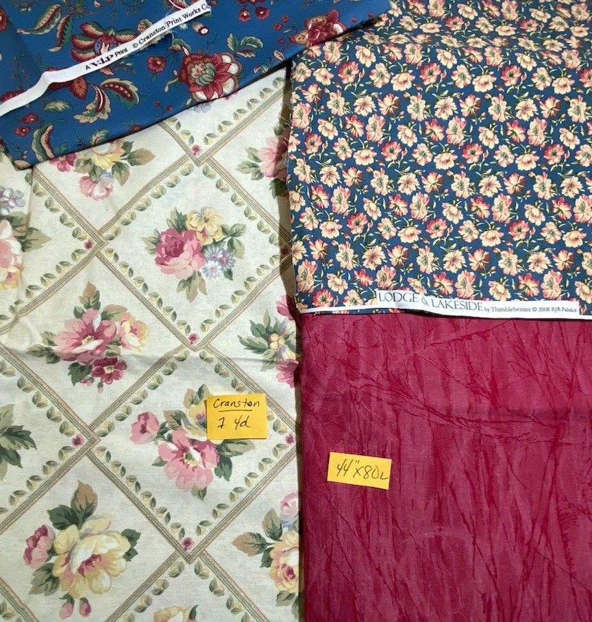 Vintage To Modern 11lb Lot Cotton Fabric Yards~Pieces~Panels Country Cottage