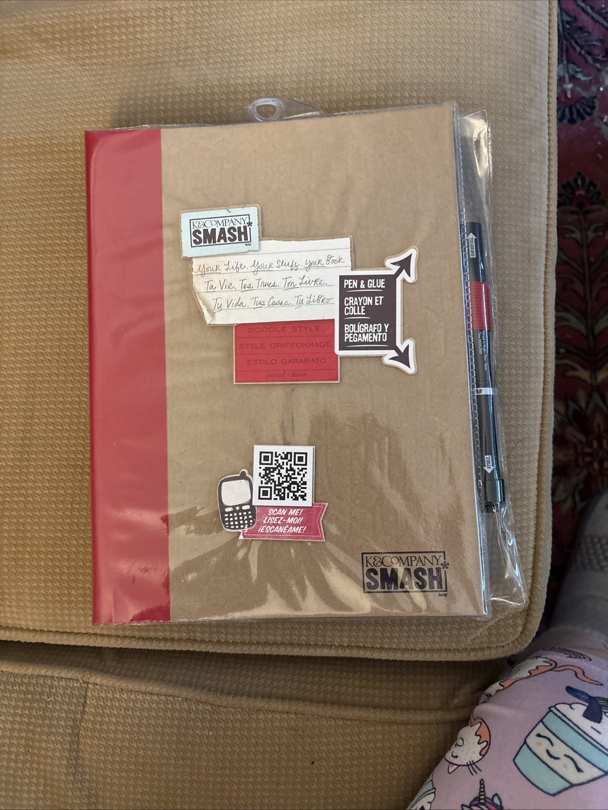 K &Co K&Company Doodle Style Smash Book 8×10 Pen Journal Scrapbook Red NEW