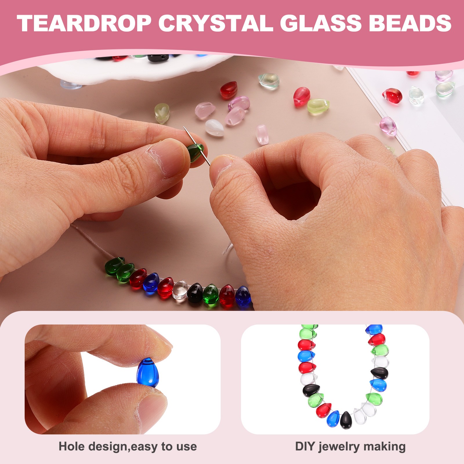 60 Pcs Teardrop Crystal Glass Bead Transparent for Jewelry, Pale Yellow 6x9mm