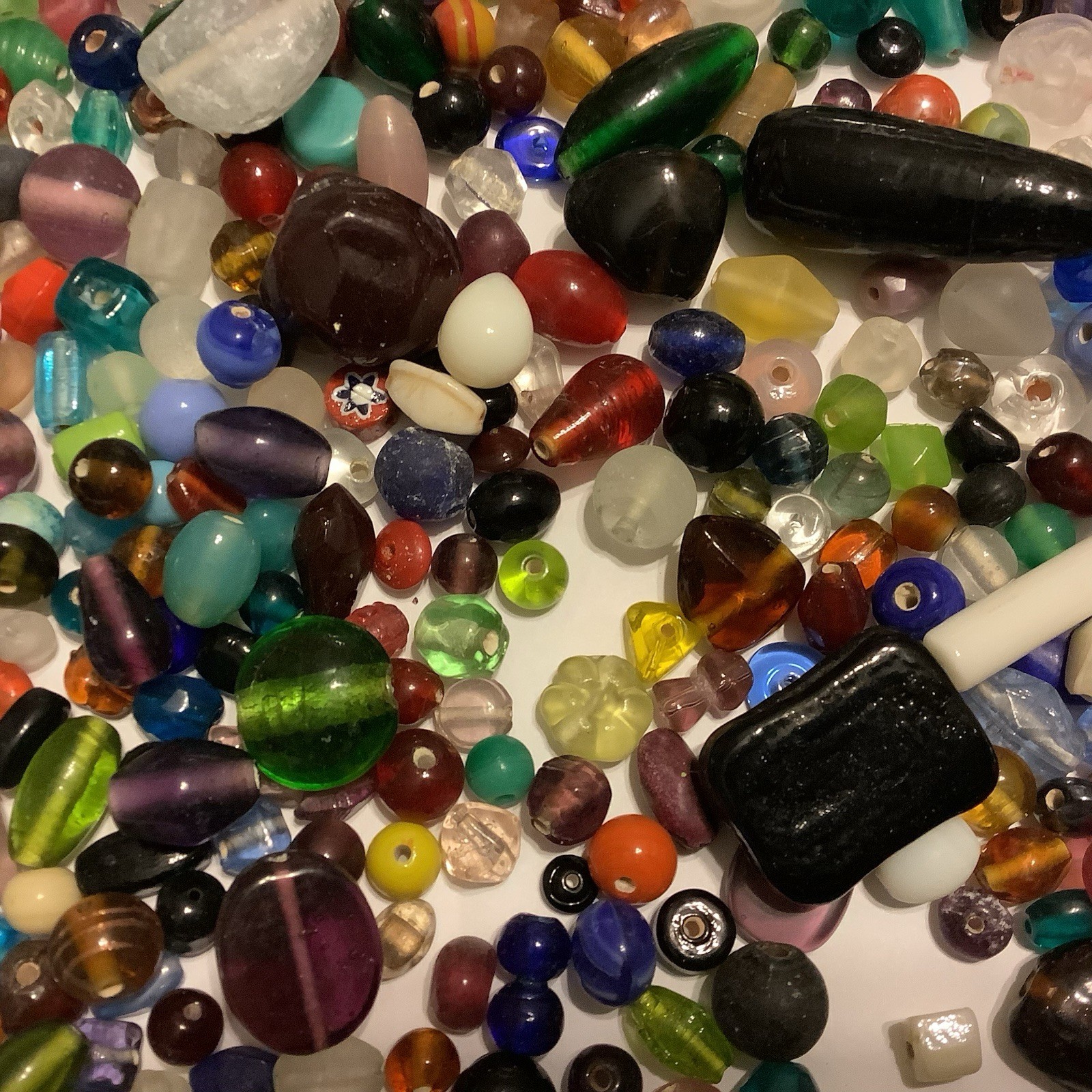 Vintage Glass Beads Mixed Assortment 2 lbs. Art Crafts And Jewelry Making