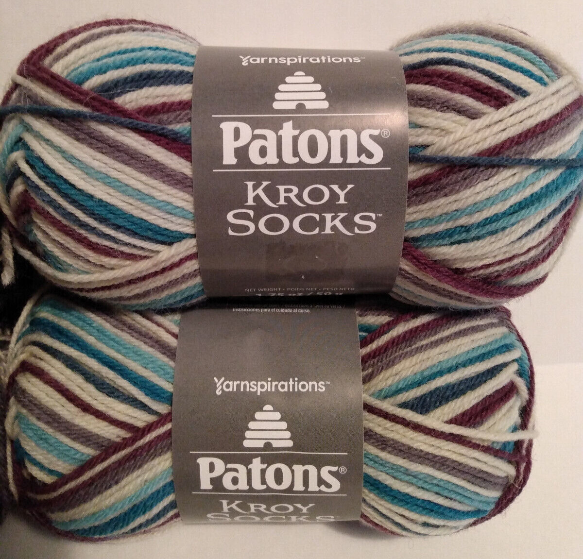 PATONS Kroy Sock Yarn Wool Striping LOT 6 Yarnspirations Super Fine 1 Wool/Nylon