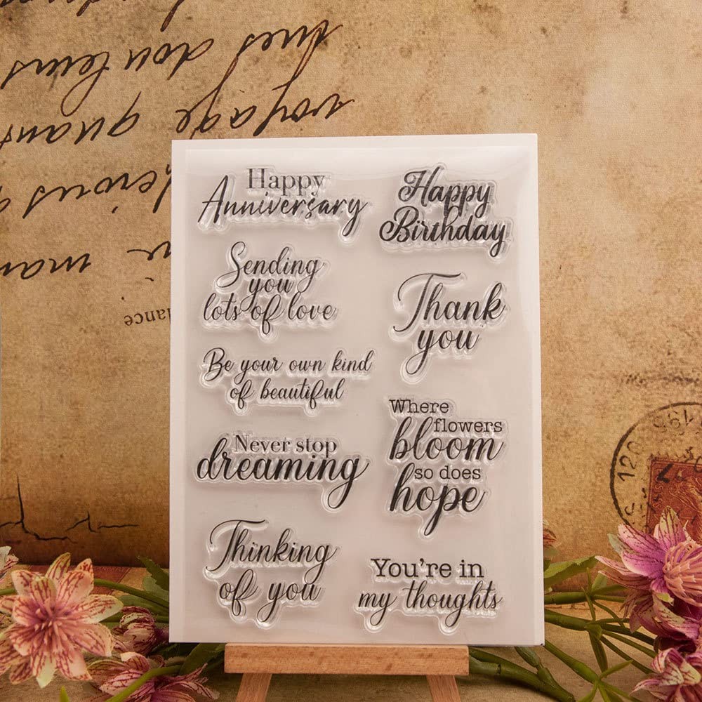 Happy Anniversary Greetings Blessings Silicone Clear Stamps Scrapbooking