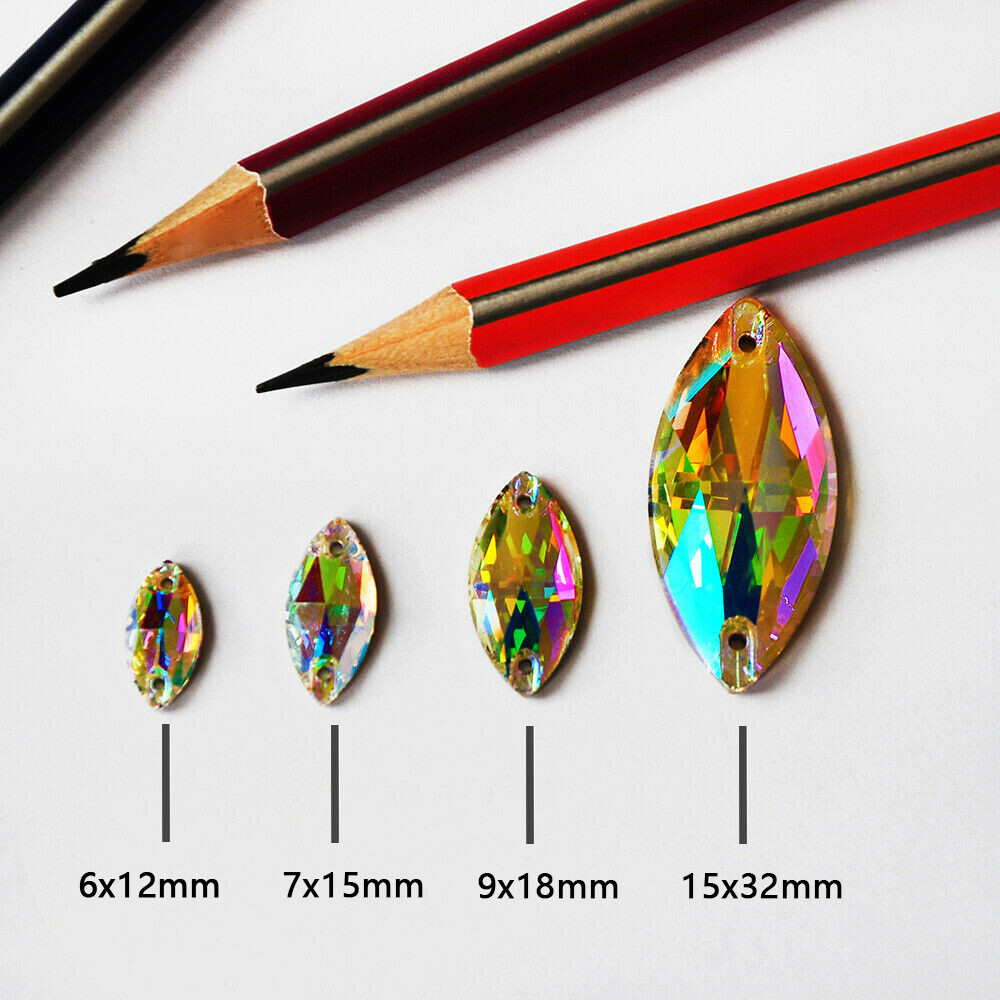 Glass Crystal Golden Shadow Sew ON Rhinestones Rivoli Oval Navette Square Triang