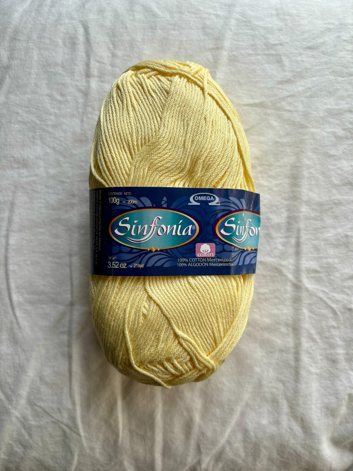 OMEGA SINFONIA hilaza-100%Cotton Yarn -3.52 oz/218 yd 100gr/200m #8 Sportweight
