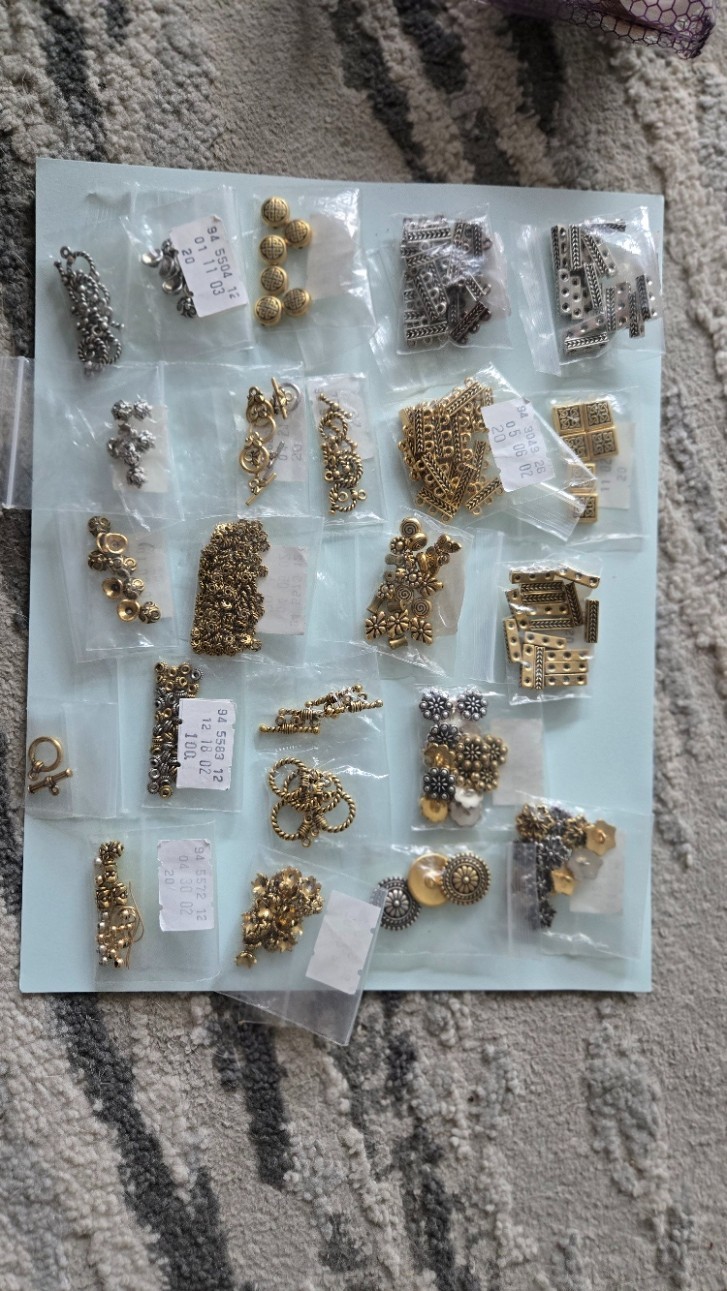 Gold & Silver Tone Lot Connectors Bead spacers, caps Jewelry Making Supplies