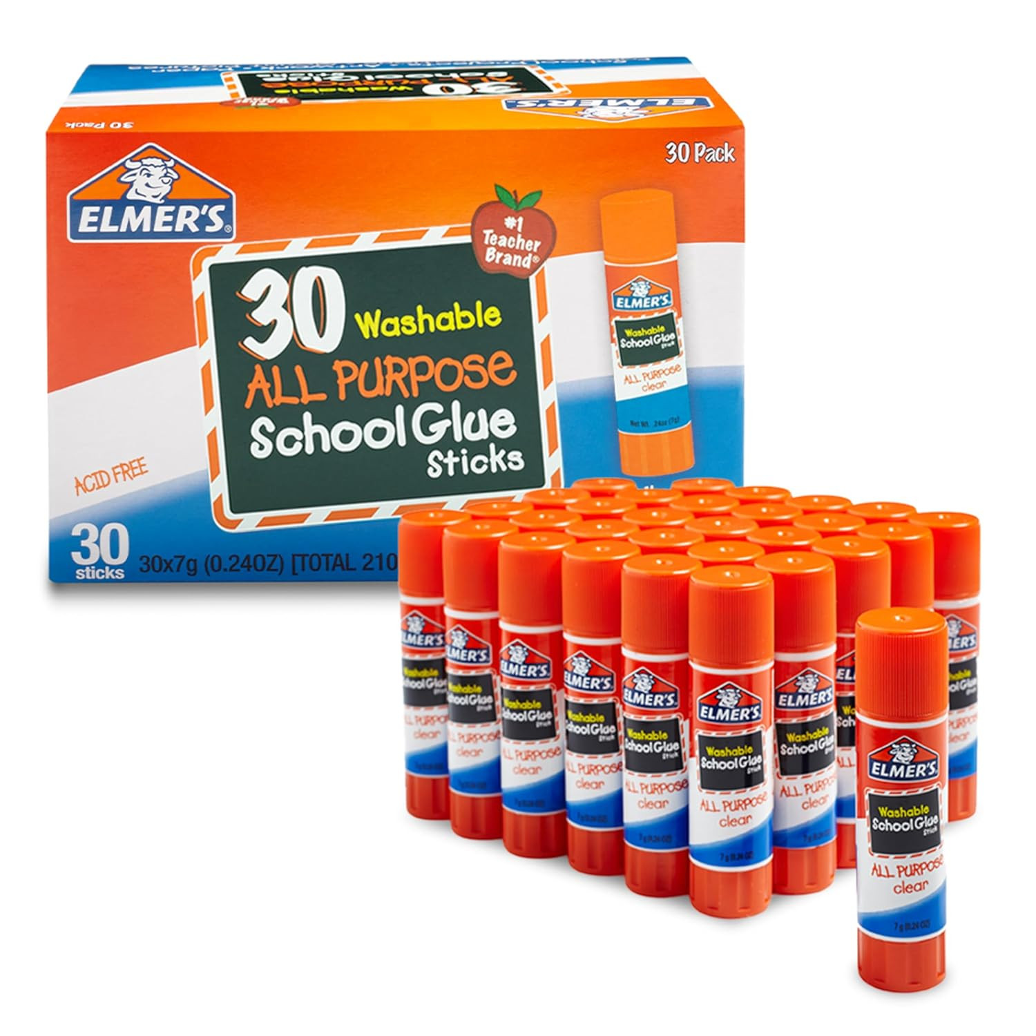 Elmer’S All Purpose School Glue Sticks, Acid-Free and Washable, Clear, 7 Grams,