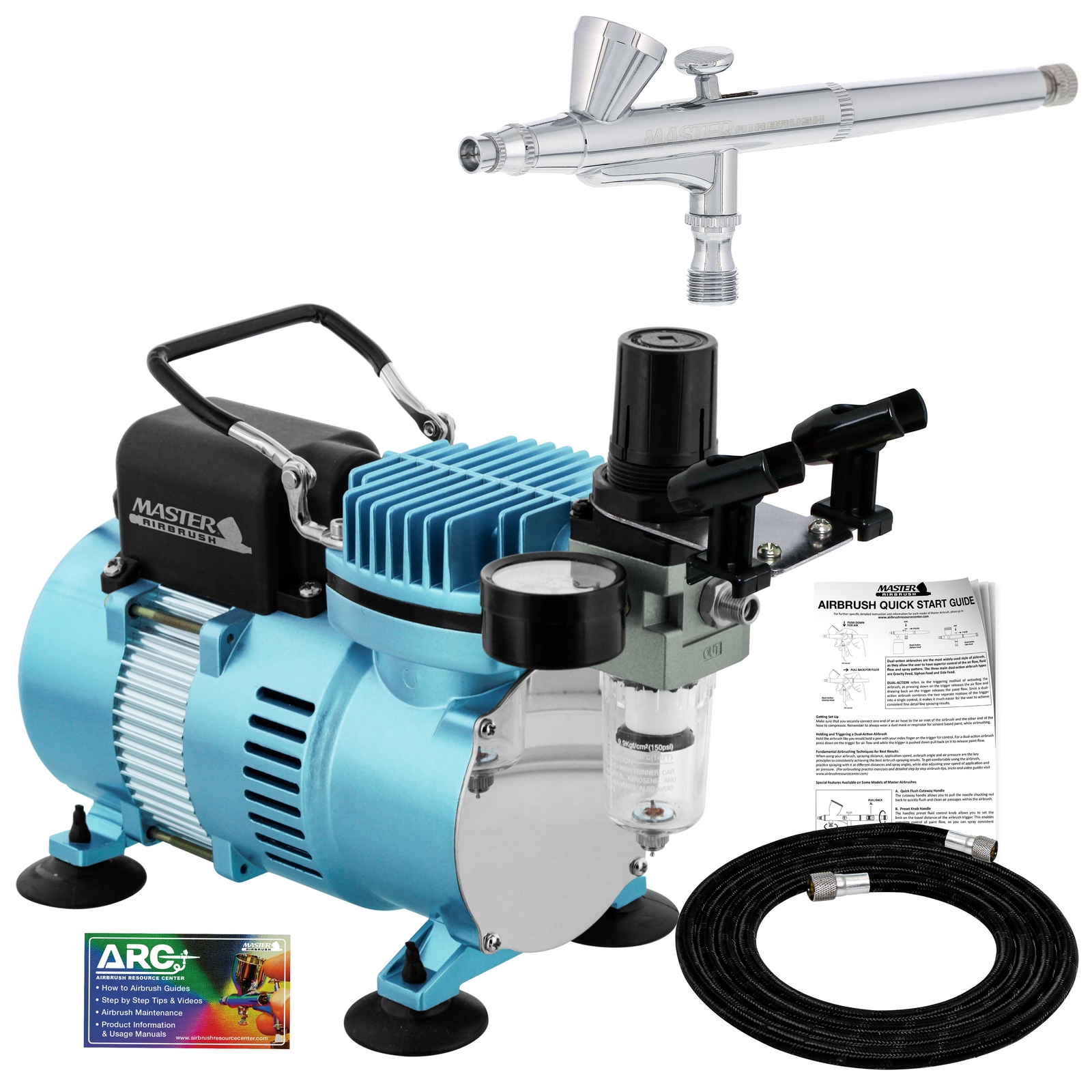 Master G34 Airbrush Air Compressor Kit, Gravity Feed 0.3mm Tip, 1/16oz Fluid Cup