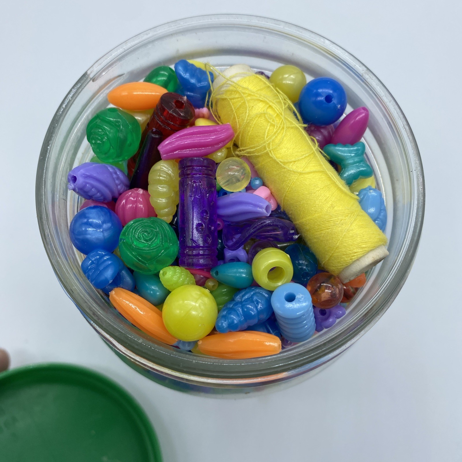 Over 1 1/2 lbs Mystery Bead Jar Mix Vintage to Modern Plastic Jewelry Beads Y2K