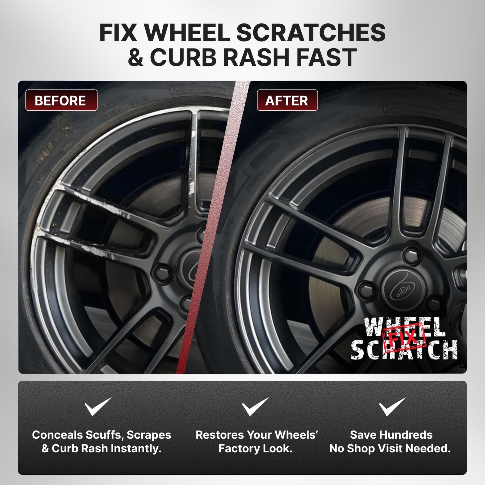 Wheel Scratch Fix® 0.3 Fl Oz (Pack of 1), Gray – Anthracite – Touch-Up Pen
