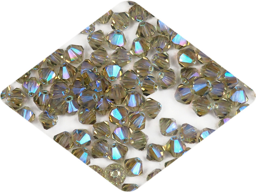 Czech Bicone Crystal Beads Black Diamond full AB 3mm 4mm AB2X Rondelle