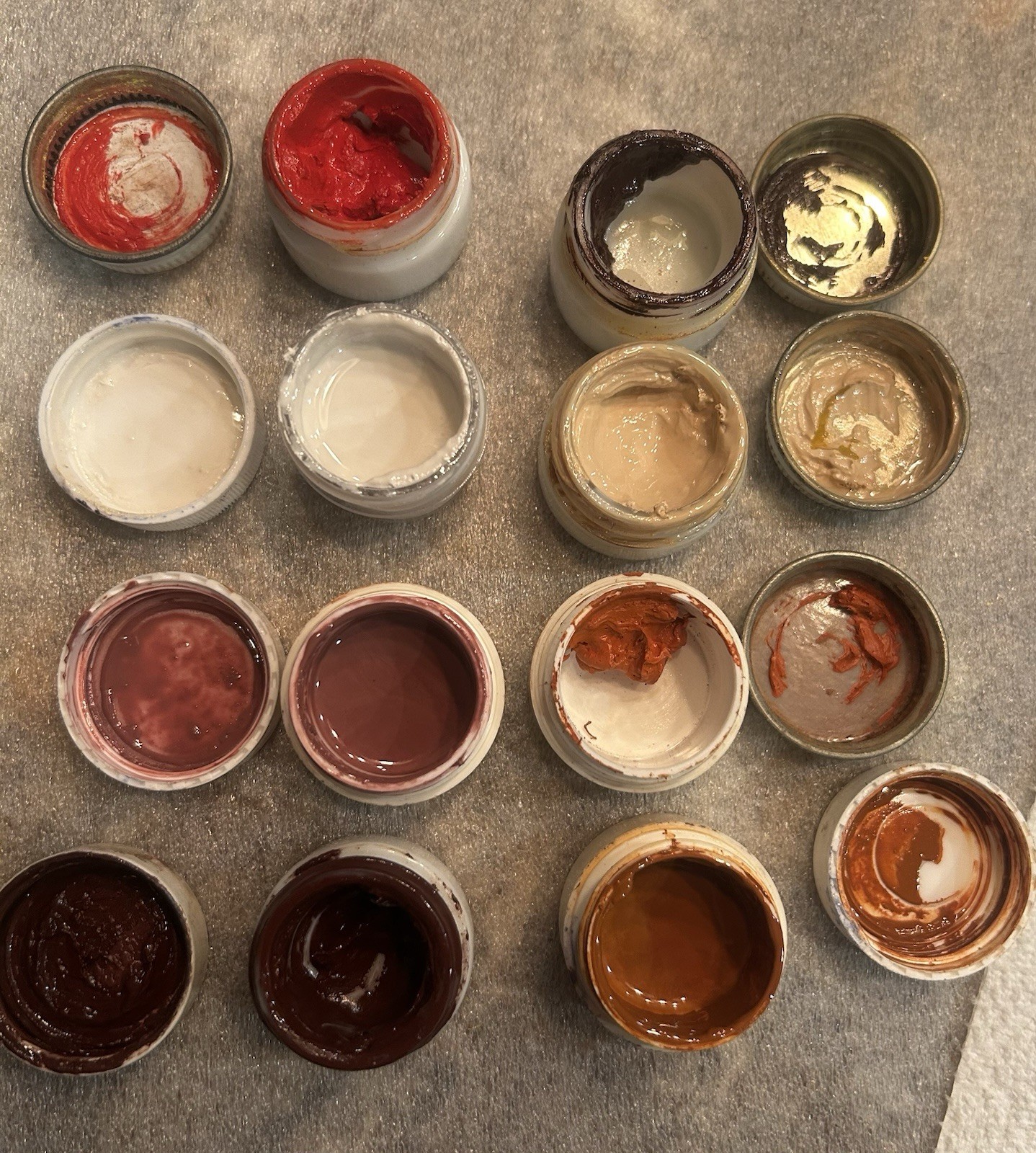 Vintage Porcelain China Paint Enamel Paste Lot Mixed Colors Artist Estate