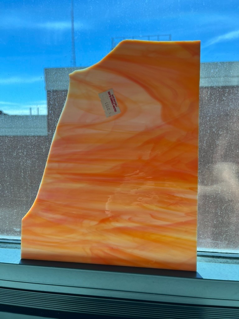 Spectrum Amber and white streaky S3751 70 sq inches stained glass