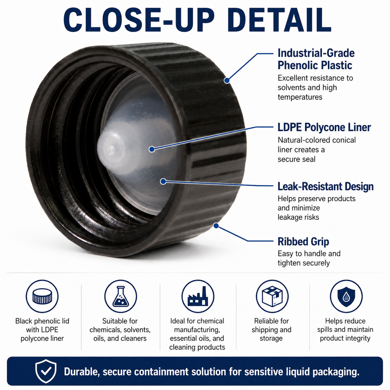 Bottle Caps Replacement Lids – Plastic Screw Caps, Choose Size & Multi-Pack
