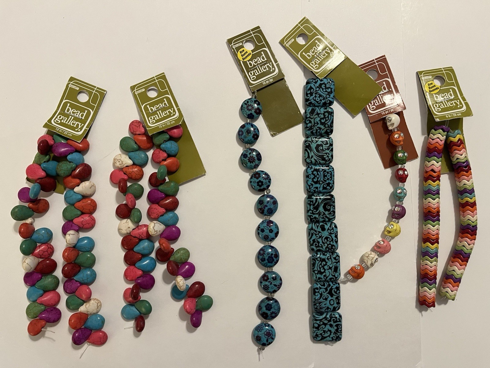 Bead Gallery Reconstituted Stone Jewelry Making Mixed Styles Color Strands Lot 6