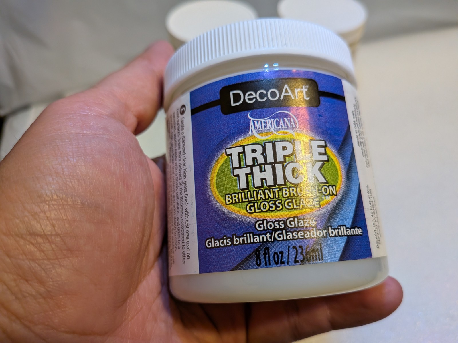 DecoArt Triple Thick Brilliant Brush-On Gloss Glaze-8oz Tub – Lot of 3