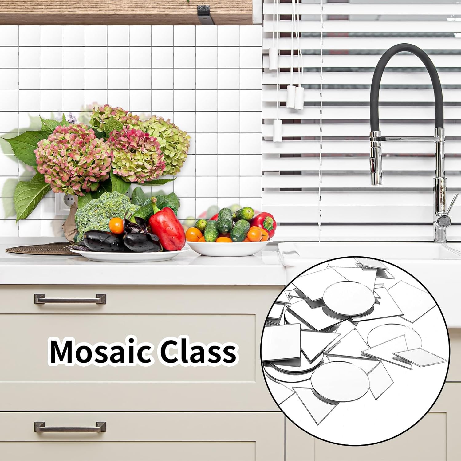 120Pcs Small Mirrors for Crafts, 4 Shapes Mini Mirror Pieces Small, Silver