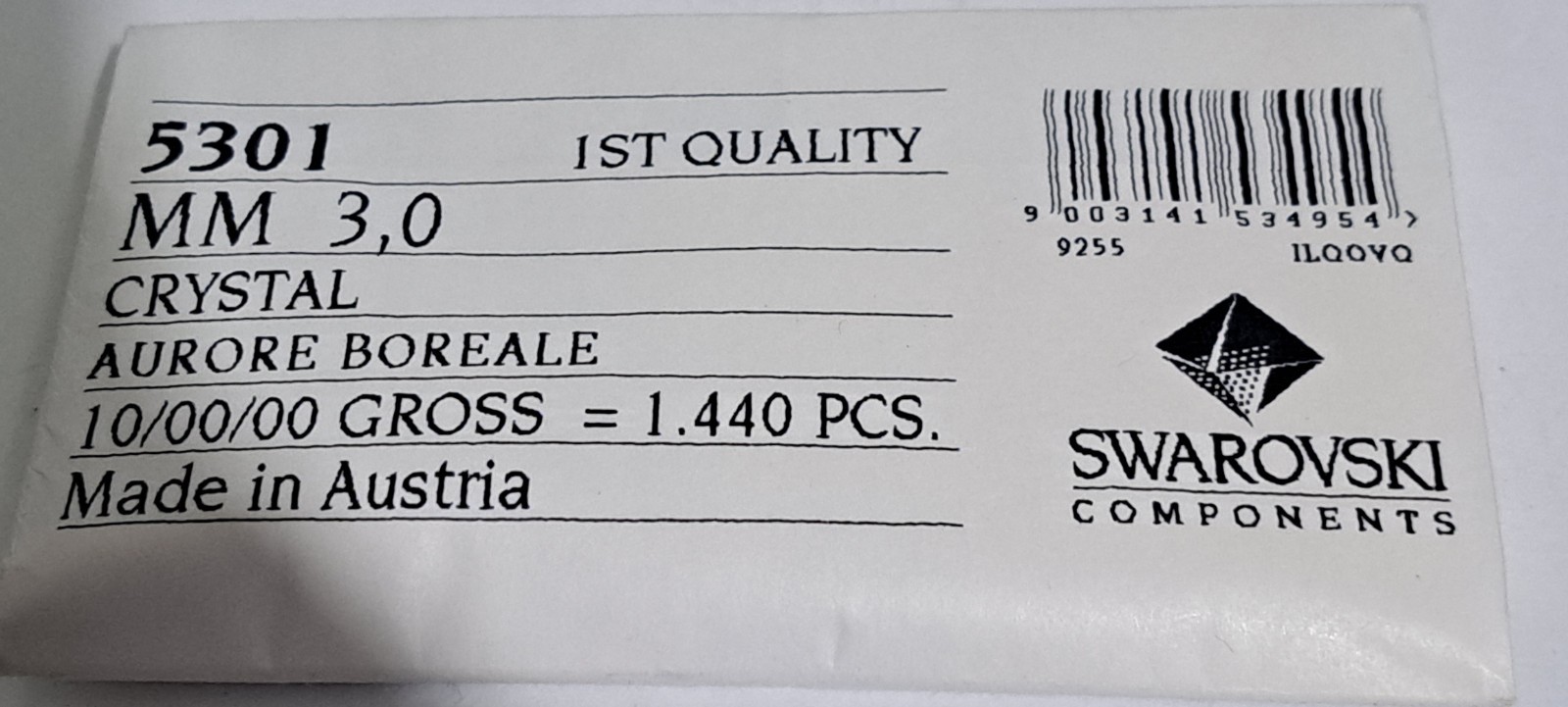 100 Pieces Swarovski 5301 Crystal Aurore Boreale