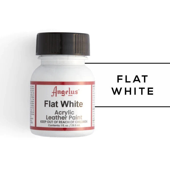 Angelus Acrylic Leather Paint Color Flat White – 1 fl.oz