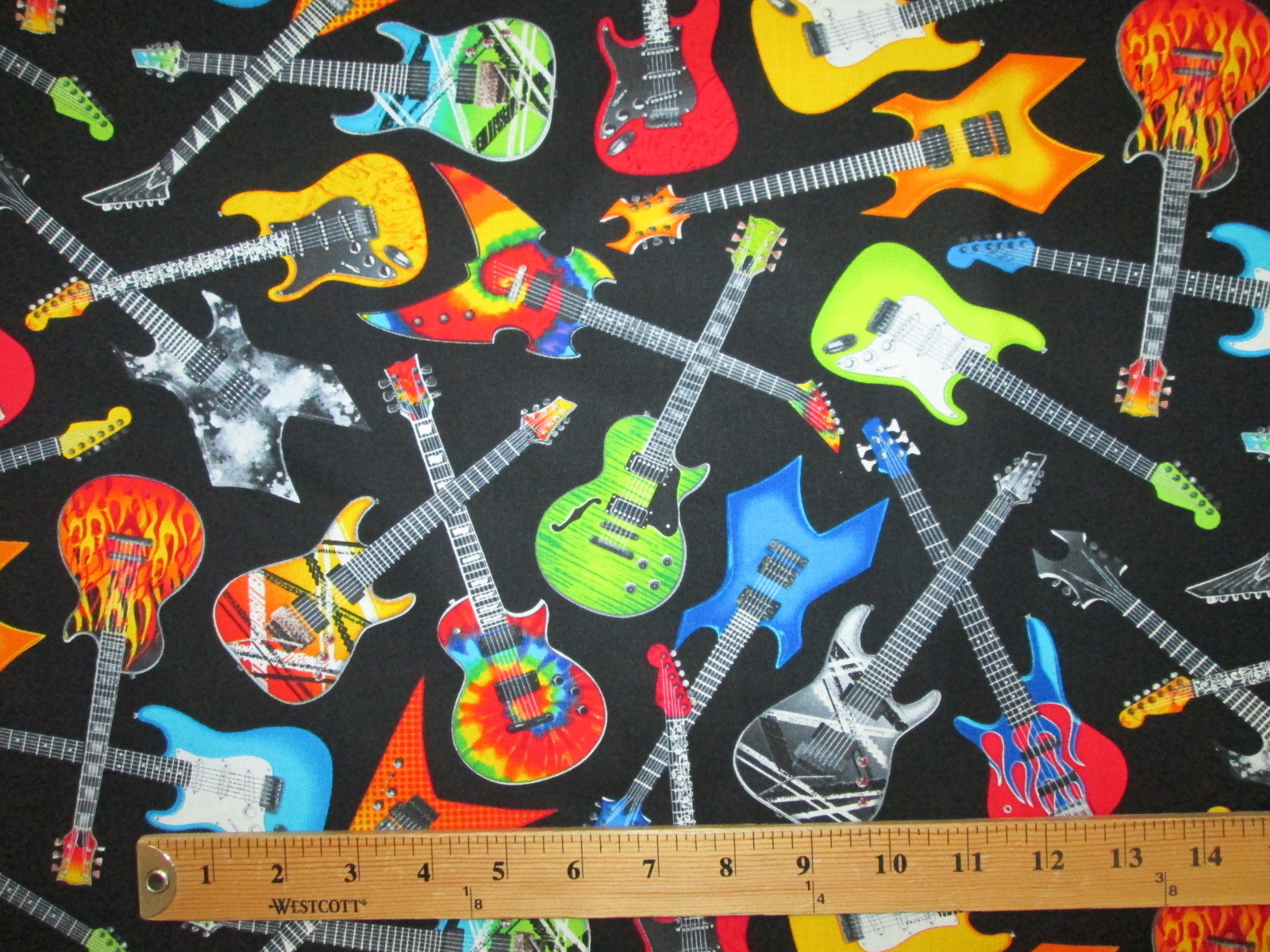 GUITAR ROCK GUITARS ROCK & ROLL ELECTRIC COLORFUL COTTON FABRIC FQ