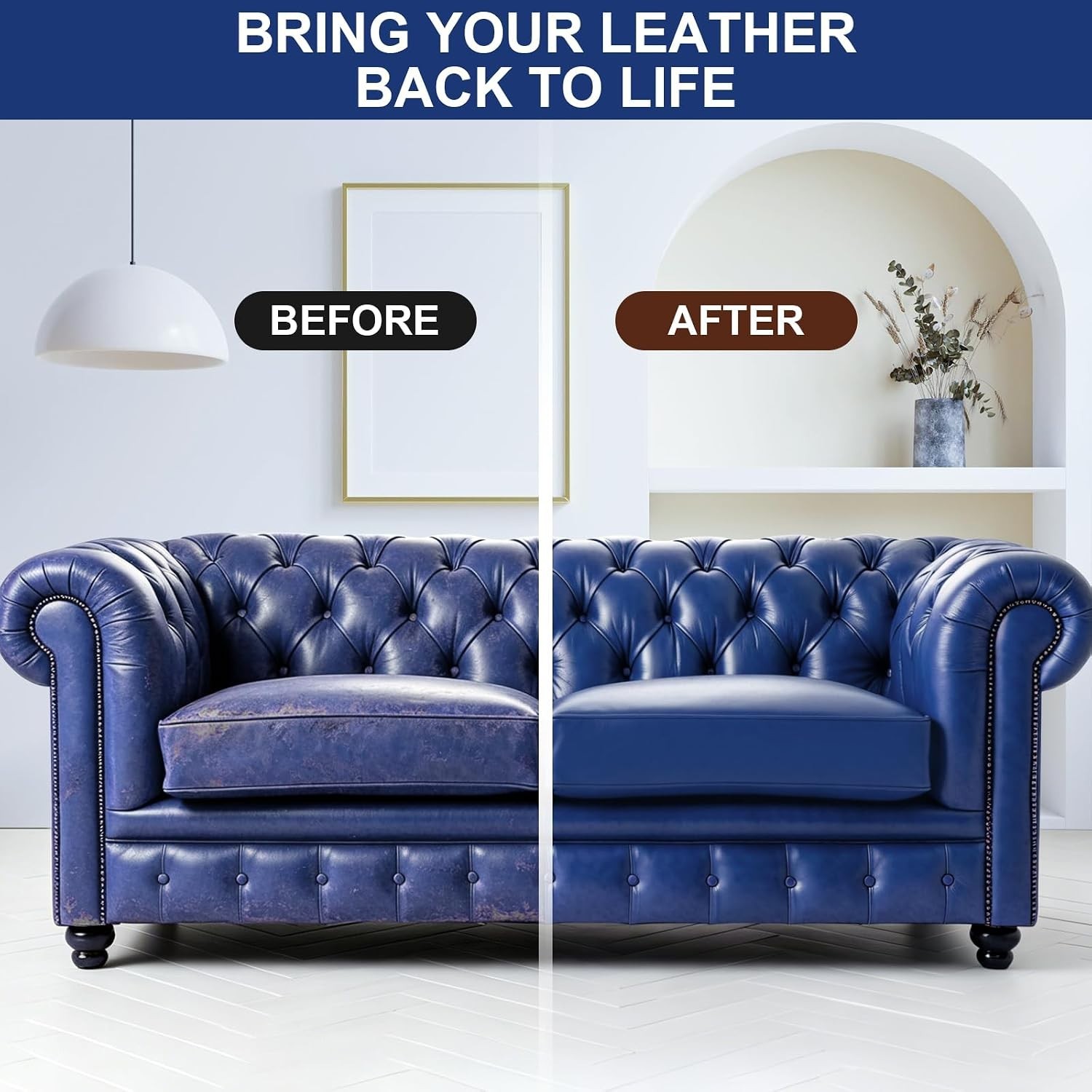 Leather Recoloring Balm, Navy Blue Leather Repair Kit for Furniture, Leather …