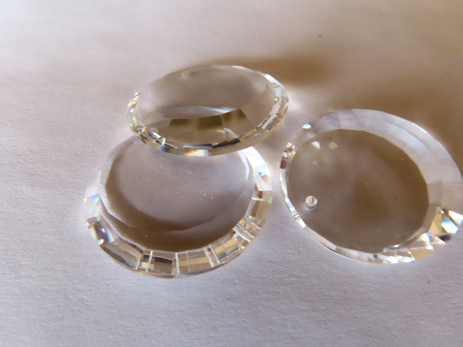 6 Swarovski Lunar (Round Crescent) Pendants 27mm Crystal . #6210