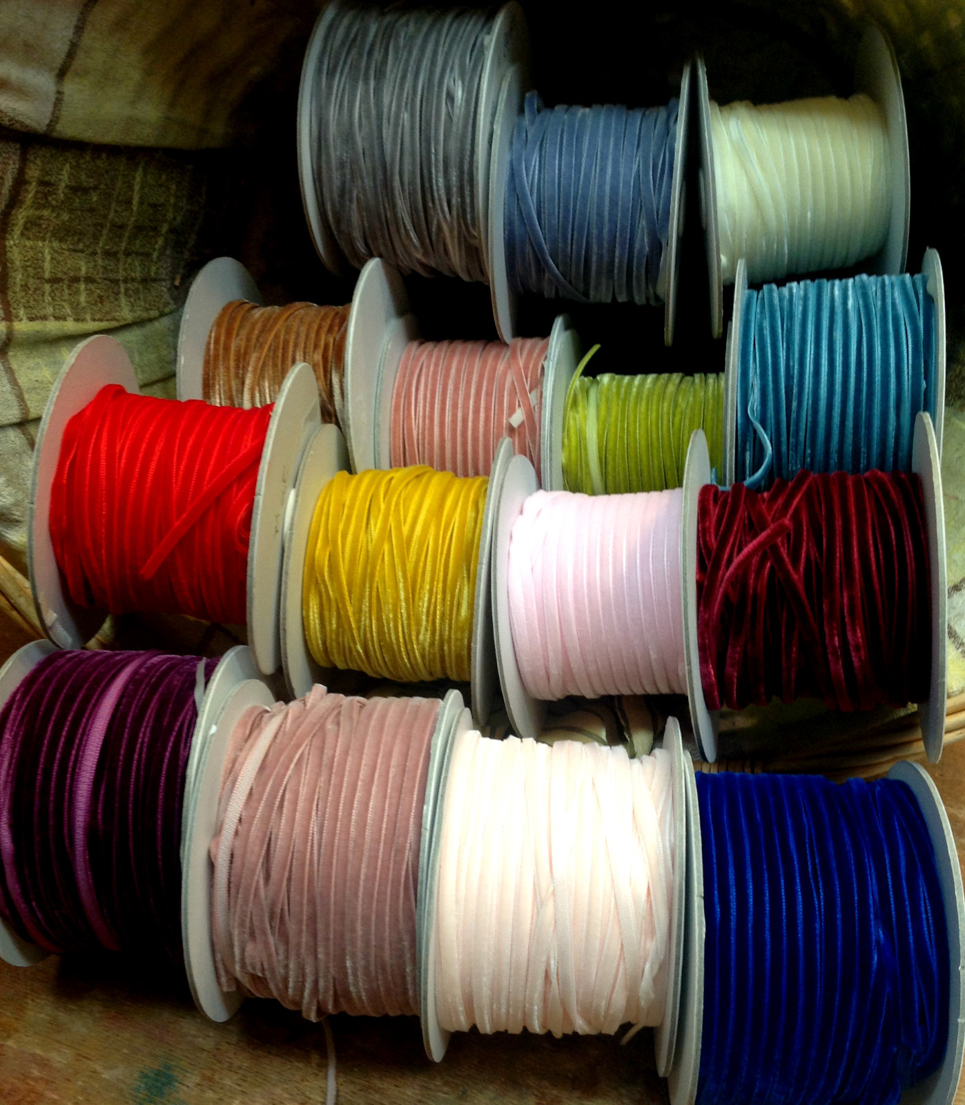 velvet rayon ribbon 1/8″ 4mm trim 1yd assorted colors