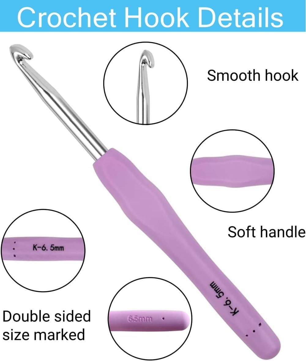Crochet Hooks Set Clover Amour Steel Pastel 14 Pcs Ergonomic Easy Grip Bright